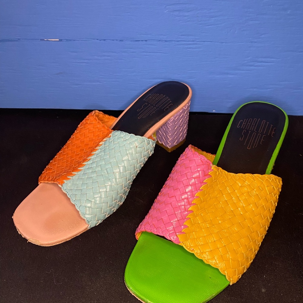 Charlotte Stone Rainbow Heeled Sandals